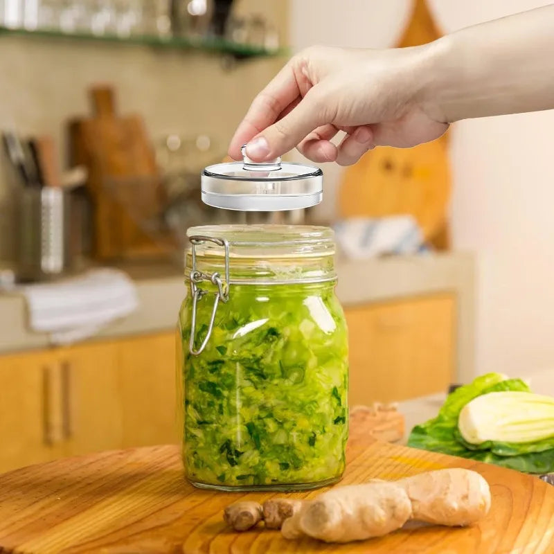 Mini Fermentation Weight Disc Portable Vegetable Press Lid Anti Floating Holder for Pickle Kimchi Jar Homemade Kitchen Tool Oasis Select