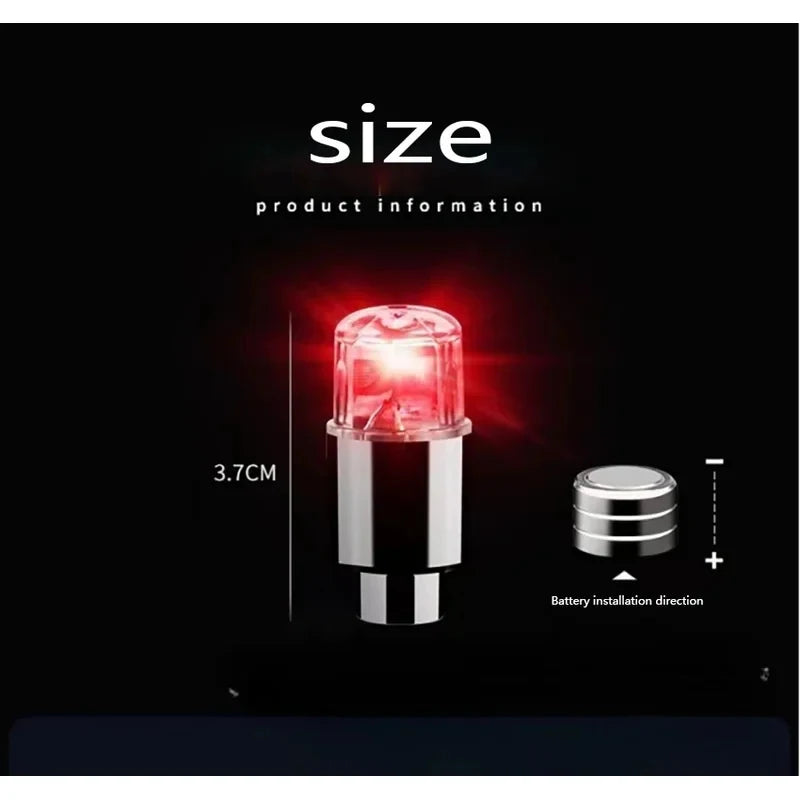 2/8/16Pcs Colorful Car Tire Valve Caps LED Car Motorcycle Cycling Wheel Lantern Spokes Hub Tyre Lamp Wheel Caps Oasis Select