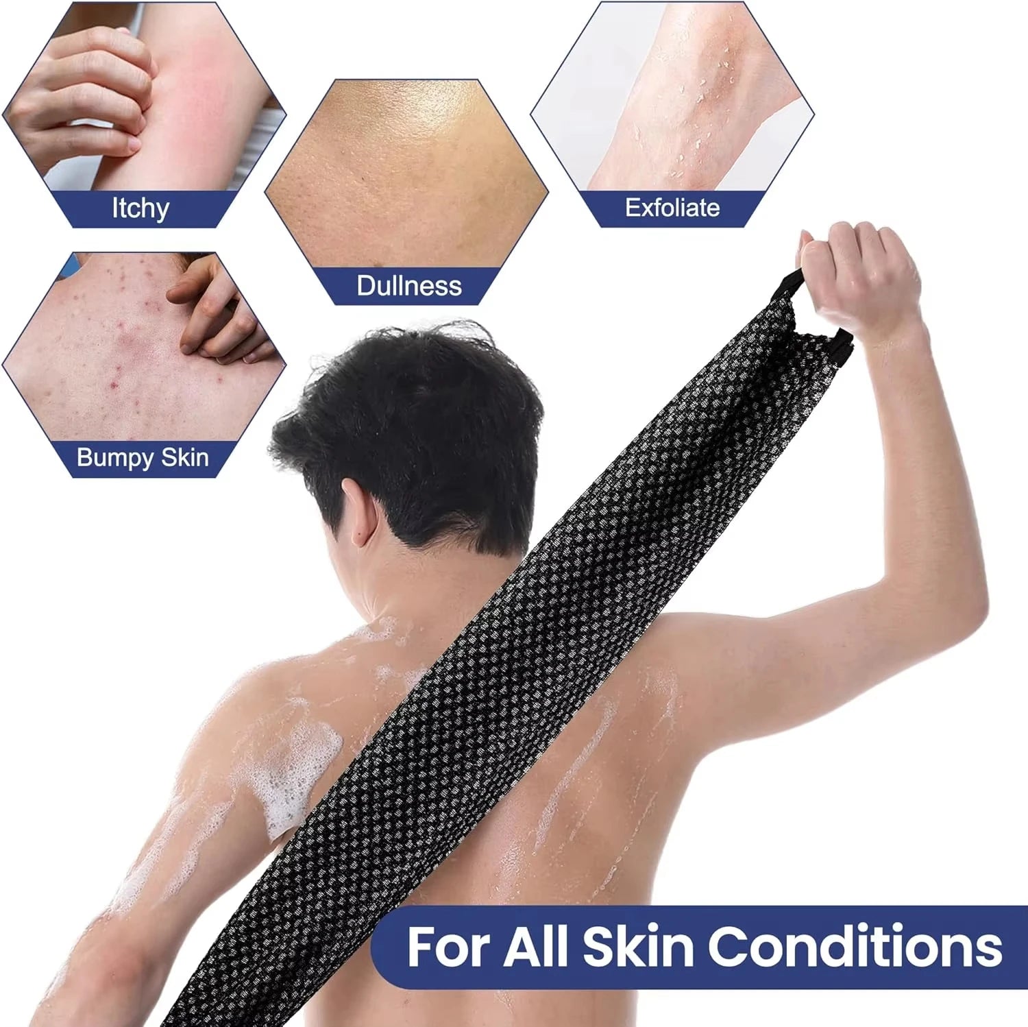 Japanese Exfoliating Bath Towel | Body Back Scrubber Cloth