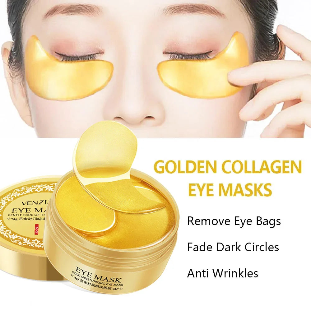 BIOAOUA 60pc Seaweed Gold Collagen Eye Mask – Dark Circles & Anti-Aging Eye Gel Mask Oasis Select
