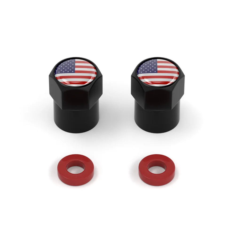 4Pcs National Flag Car Tire Valve Caps Aluminium Alloy Wheel Tires Tire Stem Air Cap Airtight Covers for Cars, Motorcycles Bike Oasis Select