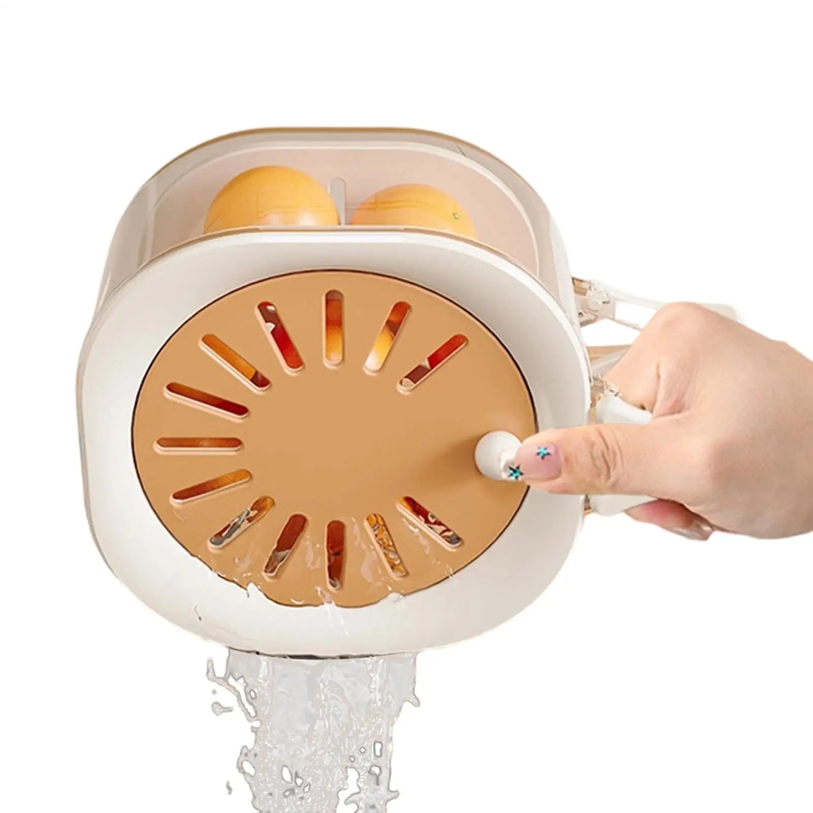 Fruit Washing Bowl Drain Basket Fruit Drainer Container with Foldable Handle Food Strainer Thickened Fruit Plate Strainer Bowl Oasis Select
