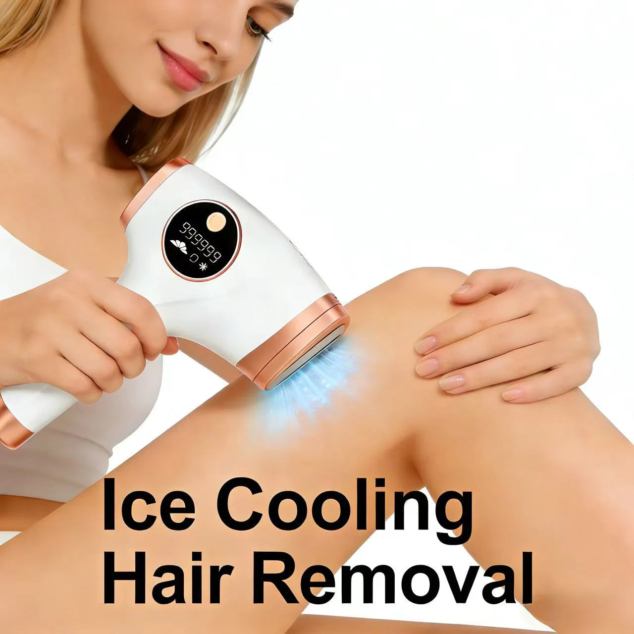 IPL Ice Cooling Hair Removal Device Painless 999999 Flashes LCD Laser Remover for Women Men Oasis Select