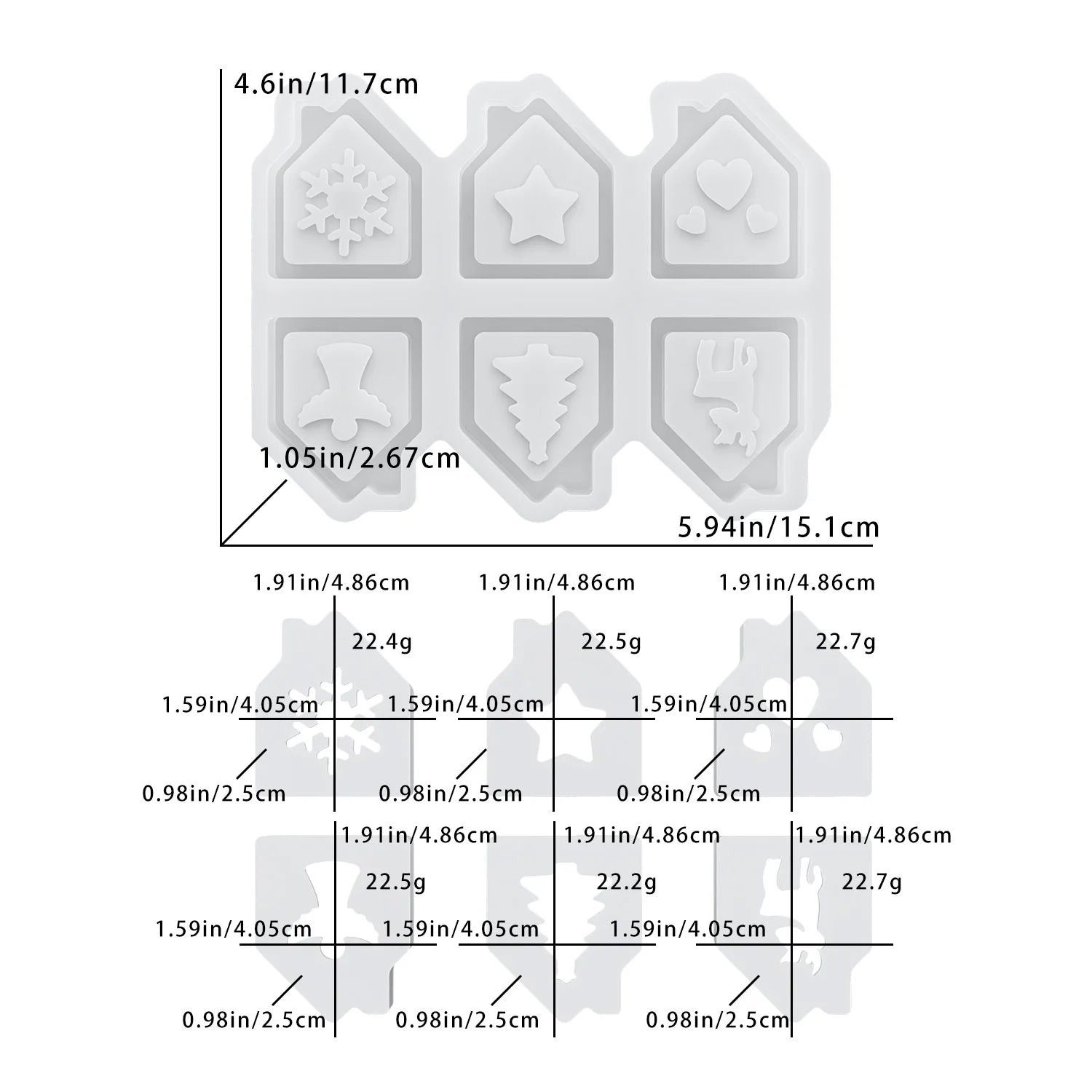 6-Cavity Mold High Quality Diy Craft Kit Silicone Mold Temperature Resistant Candle Holder Mold For Candle Making Home Christmas Oasis Select