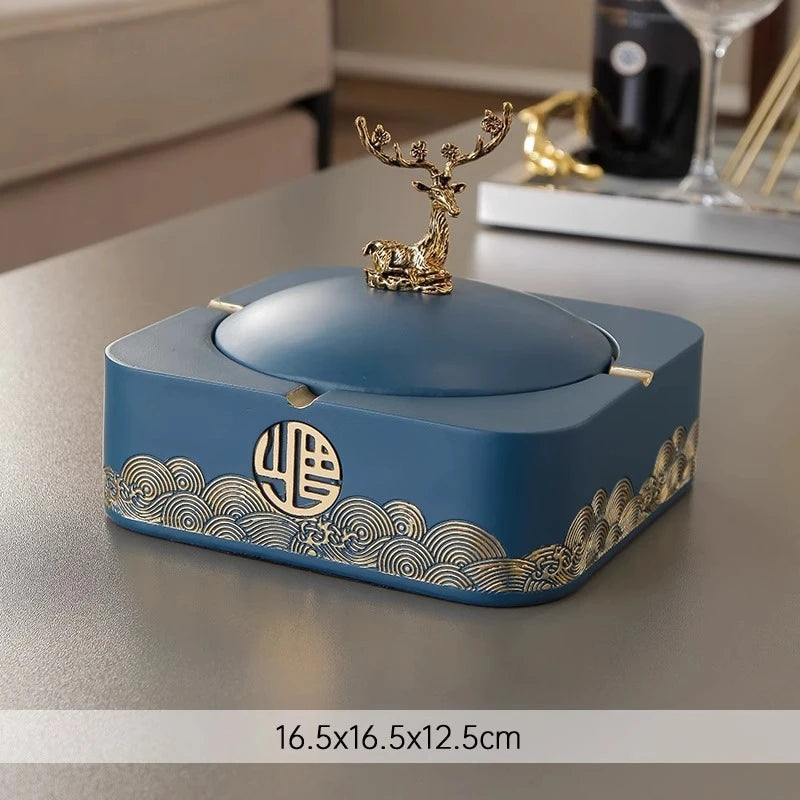 New Chinese Style Ashtray Zen Inspired Creative Personality Trendy Home Living Room Coffee Table Niche High-end Decoration Oasis Select F