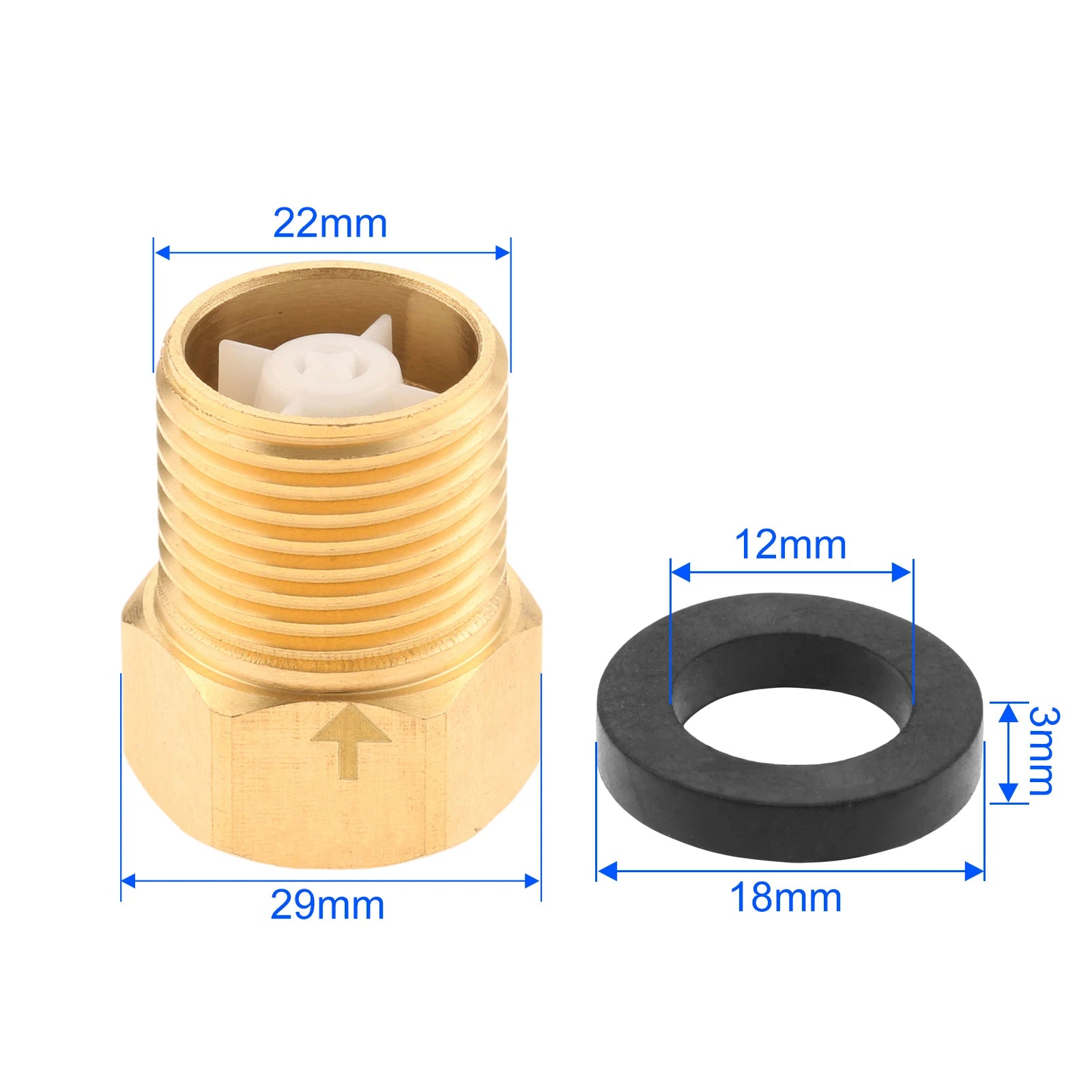 1PC Stainless Steel Check Valve One Way Non Return Valve 29×22mm Anti Backflow for Toilet Water Heater Water Tower Plumbing Oasis Select Copper tone