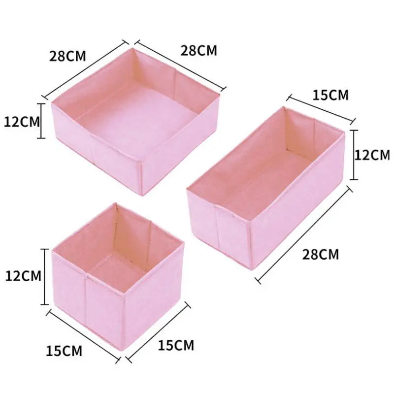 Clothes Organizer Storage Box Underwear Bra Socks Cabinet Drawer Organizer T-Shirt Storage Basket Wardrobe Storage Organizers Oasis Select 3Pcs set Pink