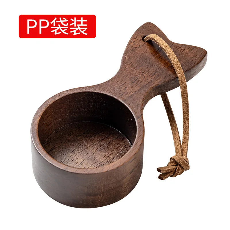Walnut Wood Coffee Beans Solid Wood Measuring Spoon Coffee Powder Weighing Wooden Short Handled Coffee Spoon Oasis Select 1pc