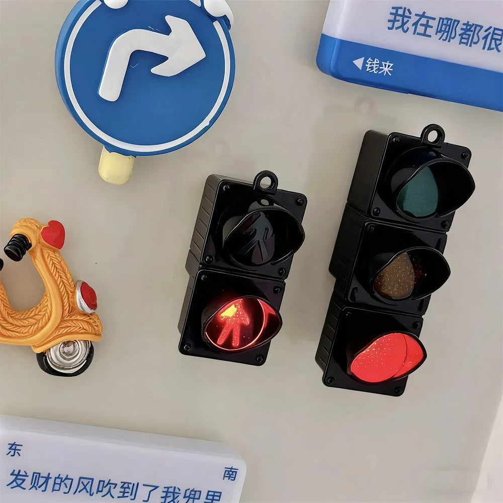 2025 New Traffic Light Magnetic Refrigerator Stickers Traffic Toy Pedestrian Light Creative Magnetic Miniature Decoration Oasis Select