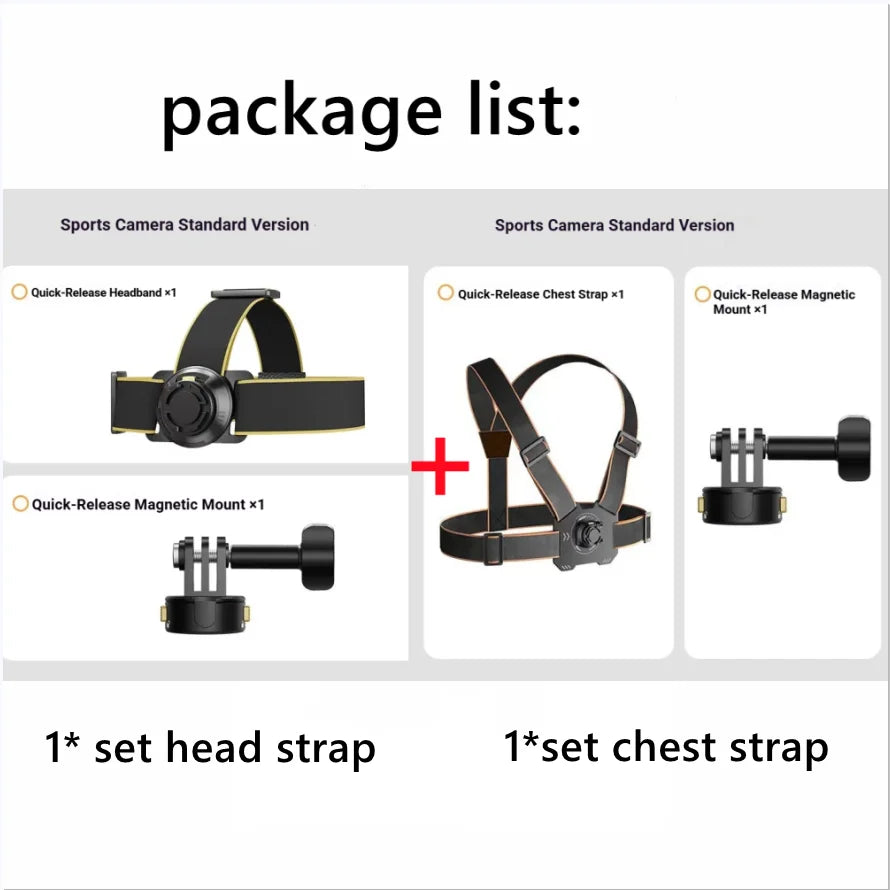 Magnetic Head & Chest Mount for DJI Osmo & Insta360 Cameras