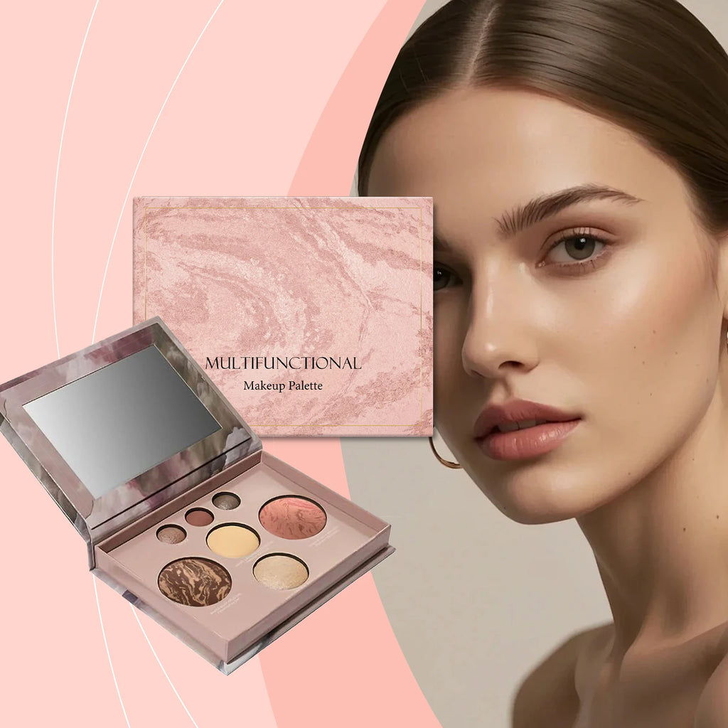 7-Color Glitter Eyeshadow & Highlighter Makeup Palette Kit Eyeshadow Palette Kit Oasis Select