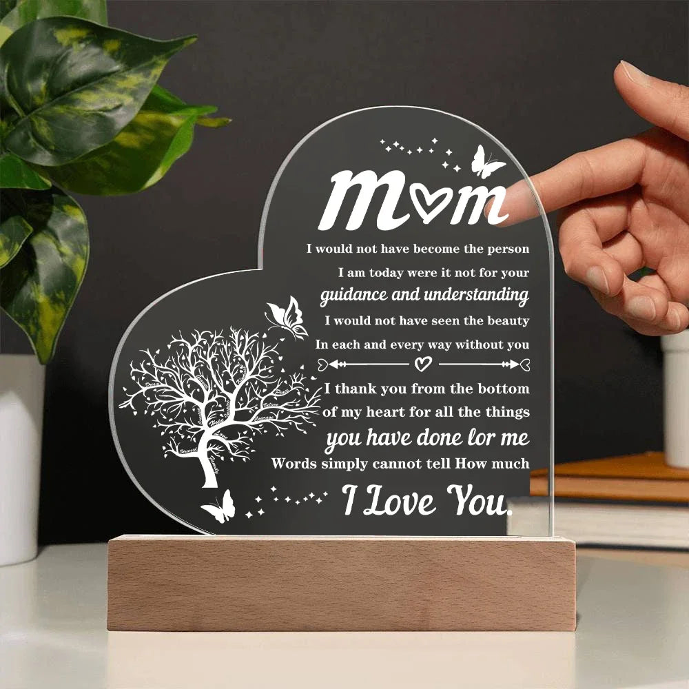 Heart-shaped Transparent Acrylic Decoration Birthday Gift Family Souvenir Father's Day Mother's Day Gift for Valentine's Day Oasis Select