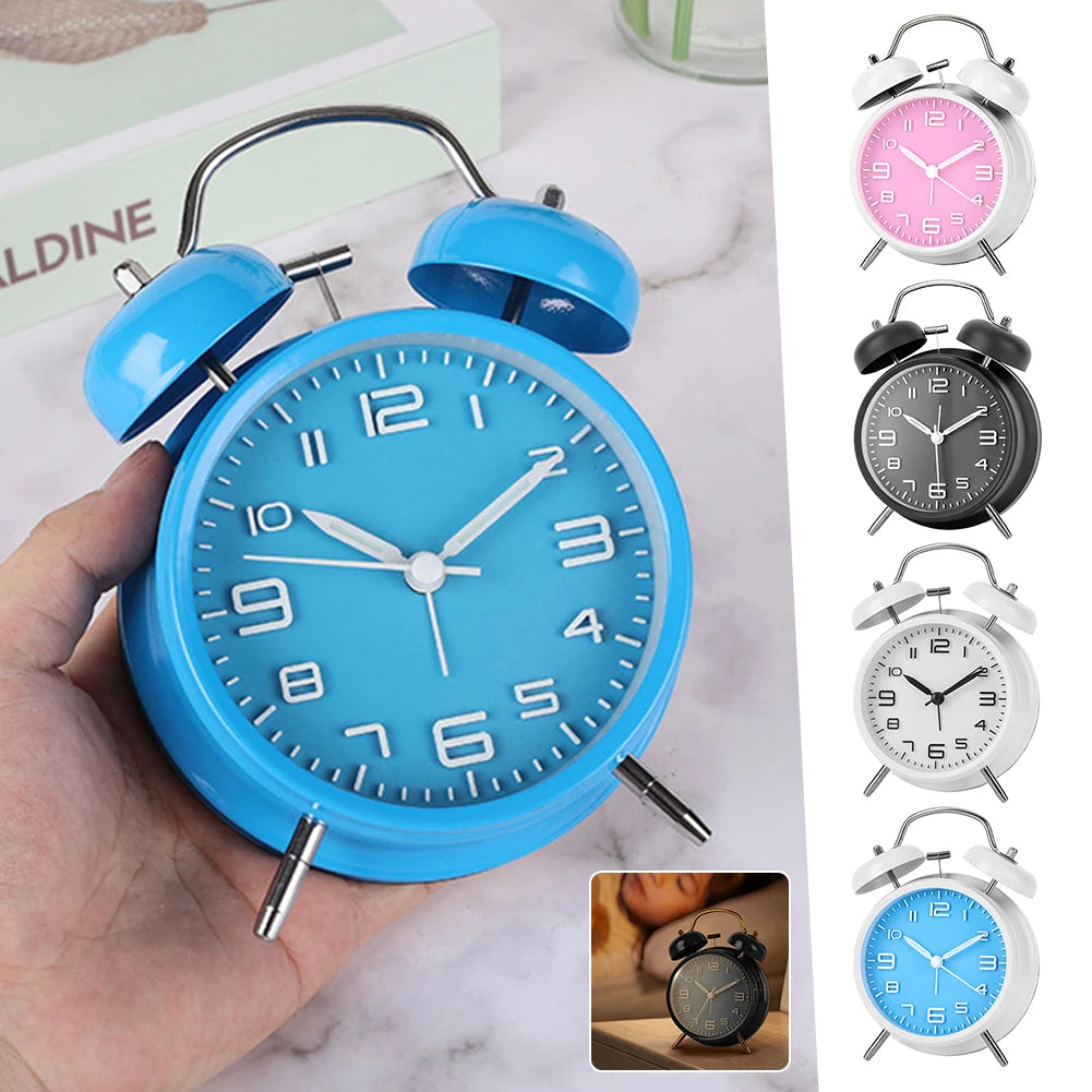 4-Inch Mini Silent Analog Alarm Clock | Bedside & Dorm
