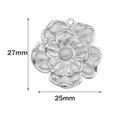 5pcs Large Stainless Steel Flower Charms Pendants Bulk for DIY Necklace Earring Bracelet Jewelry Crafts Making Accessories Oasis Select Steel 25x27mm