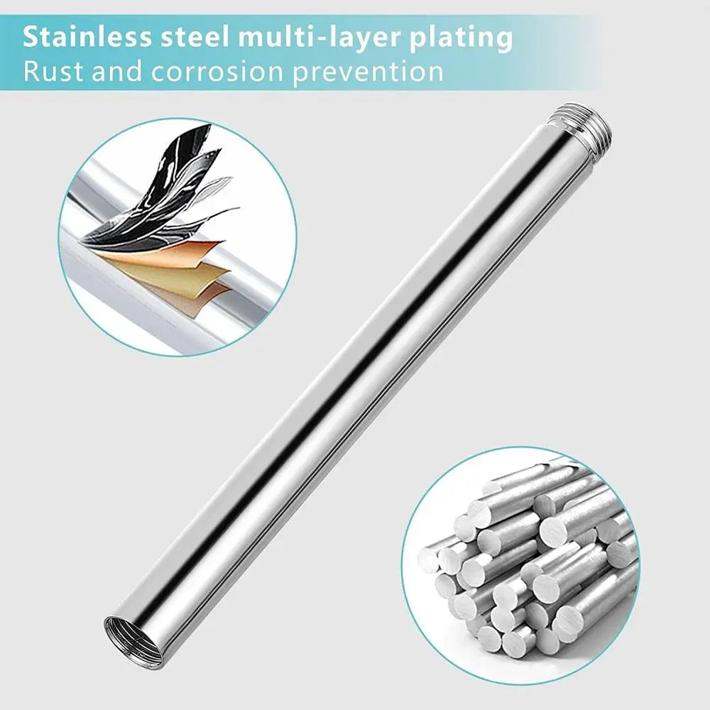New Stainless Steel Shower Extension Rod Round 30cm Shower Bracket Extension Tube Oasis Select