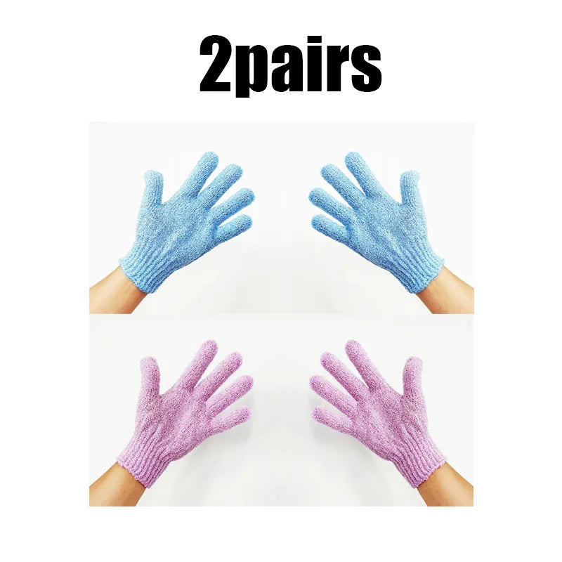1/2/3pairs Body Cleaning Gloves Washcloth Soft Brush Home Hotel Bathroom Shower Ball Back Scrubber Exfoliating Skin Bath Gloves Oasis Select 2pairs mix 1