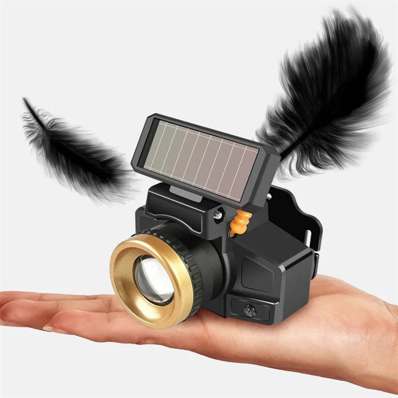 Solar LED Headlamp Motion Sensor | Rechargeable Head Torch