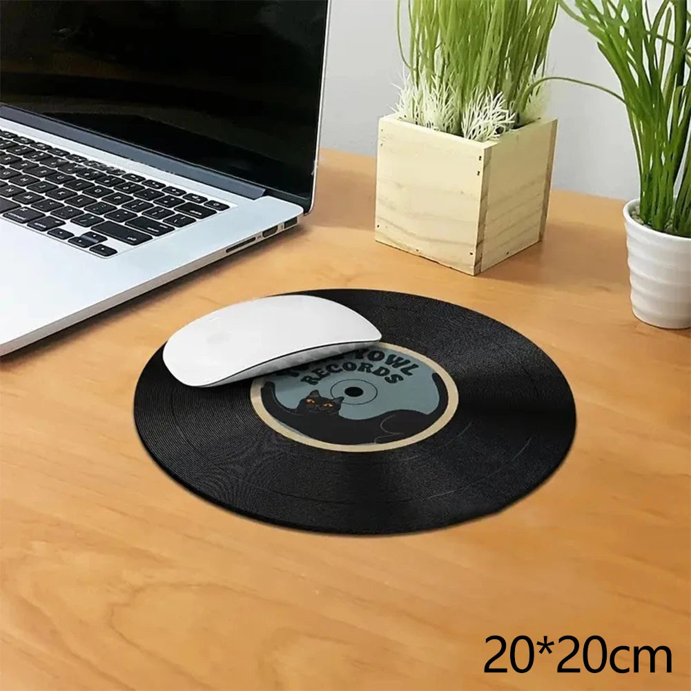 Vinyl Record Round Mouse Pad – Non-Slip Diatom Mud Desk Mat Round Desk Mat Oasis Select C-20 x 20cm