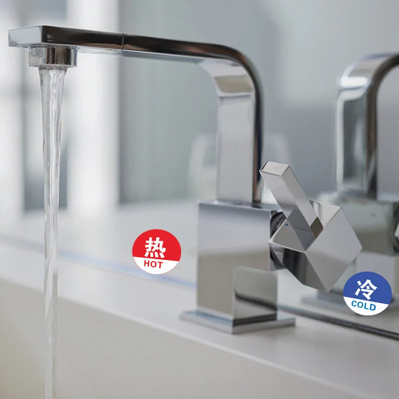 Hot and Cold Signs Round Universal Easy to Use Sticker Self-adhesion Water Signs Label for Kitchen Bathroom Faucets Sink Oasis Select