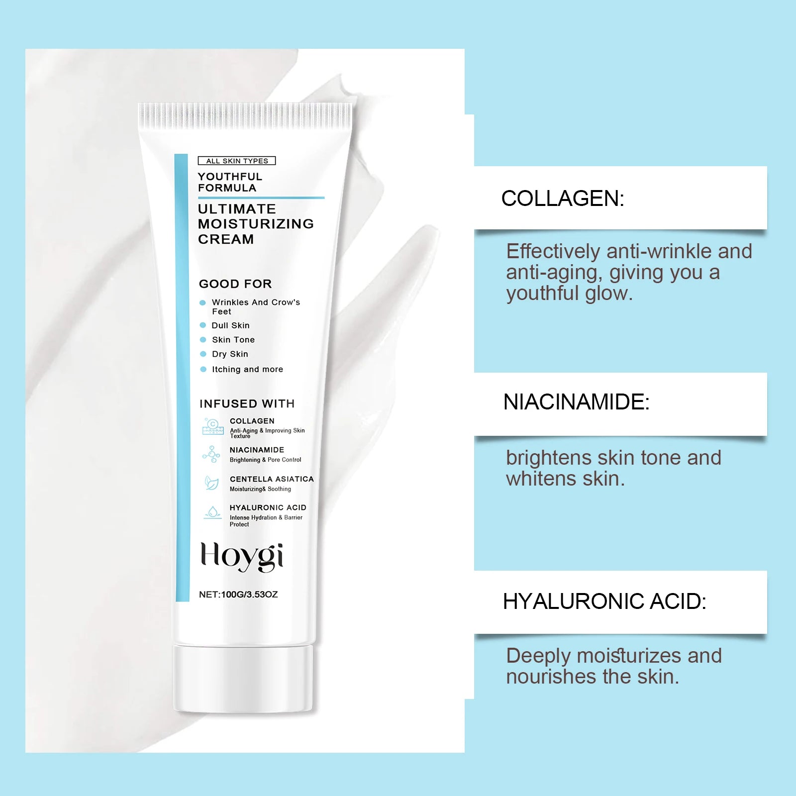 Centella Moisturizing Cream Hyaluronic Acid Daily Nourishing Cream Strengthen Barrier Rejuvenation Oil Control Brighten Skin Car Oasis Select