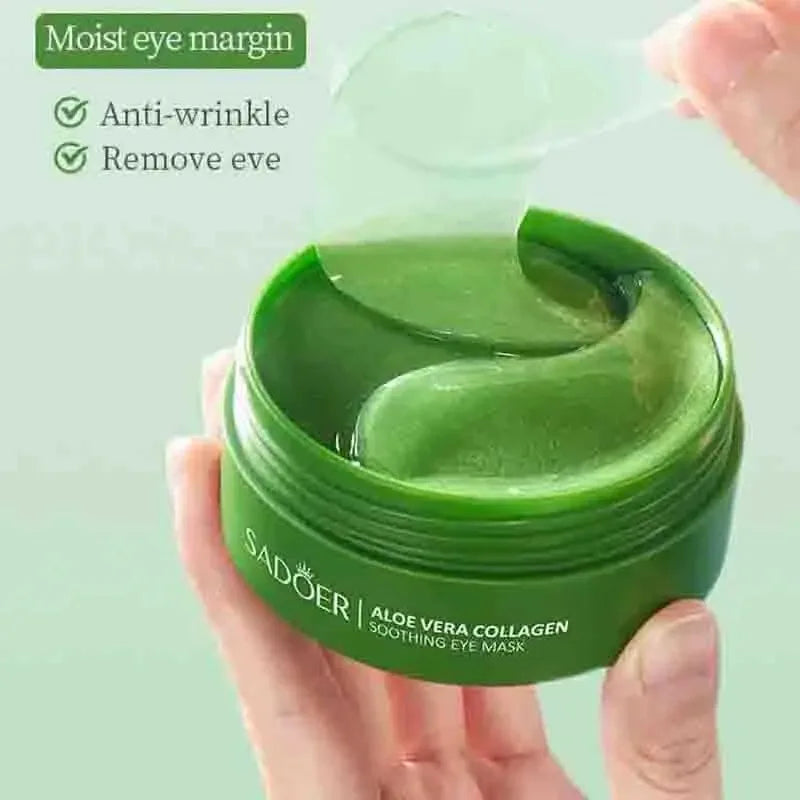 60pcs Aloe Vera Collagen Eye Mask Anti Dark Circles Eyes Bags Moisturizing Anti-Wrinkles Eye Patches Eyes Skin Care Products Oasis Select