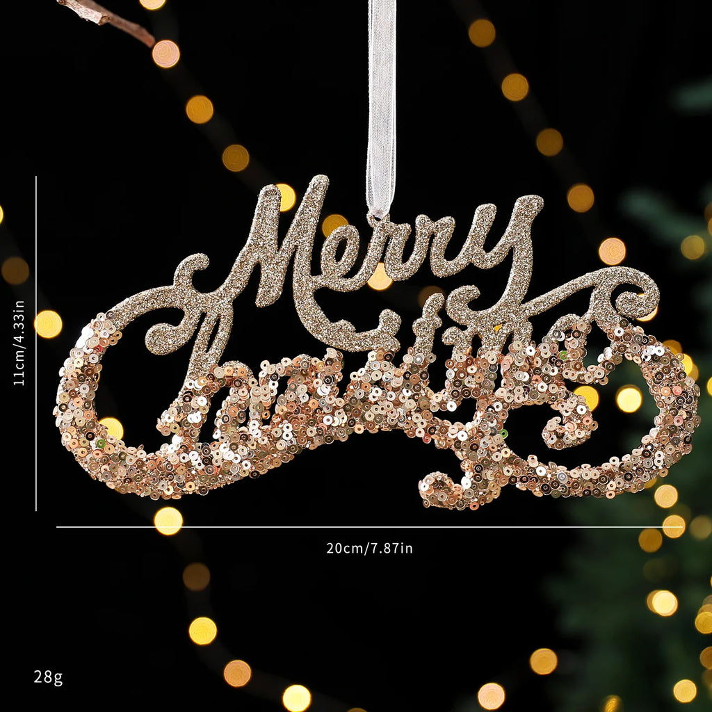 Christmas Sequins Ornament Elegant Snowflake Hanging Decor Dragonflies Tree Decoration Lightweight Champagne Gold Ornament Oasis Select Style 9