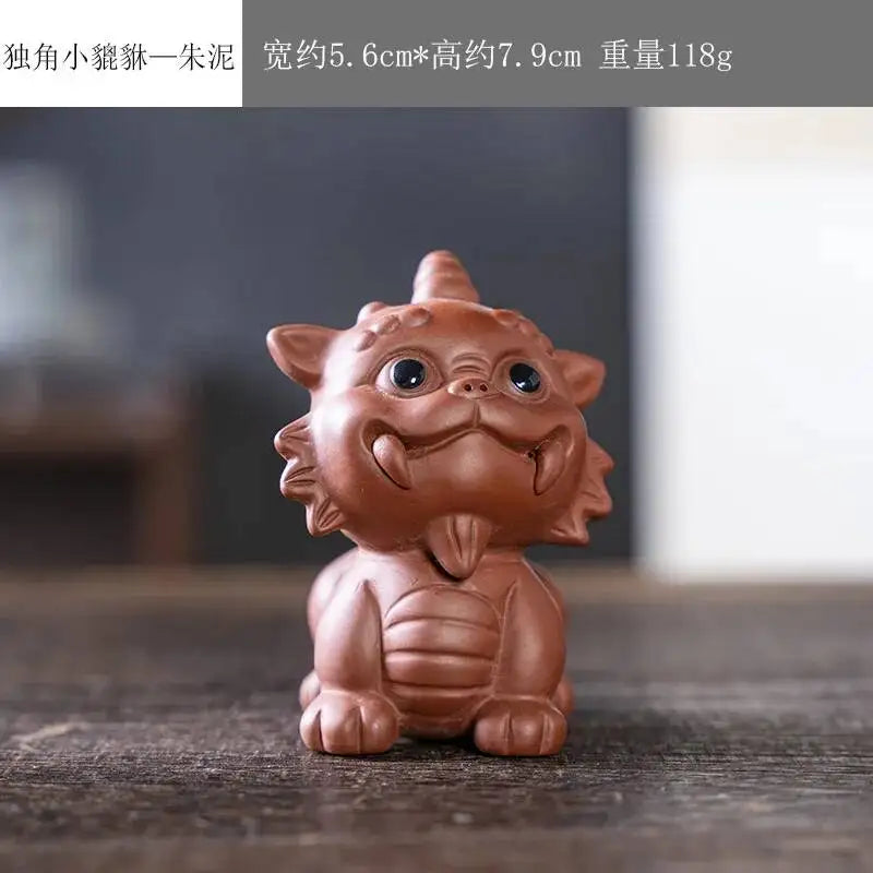 Purple Clay Tea Pet Lucky Pixiu Tea Play Tea pet Accessories Mini Ornament Oasis Select Xiao Pixiu - Zhuni