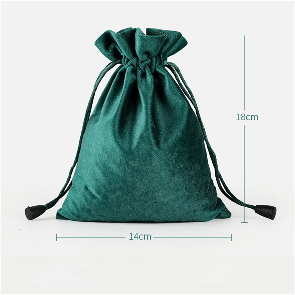 1 Pcs 6 Sizes Bags Linen Drawstring Gift Bag Pouches Cloth Christmas Bag Jewelry Bag Drawstring Pouches Large Velvet Bags Oasis Select Green-14x18cm Other