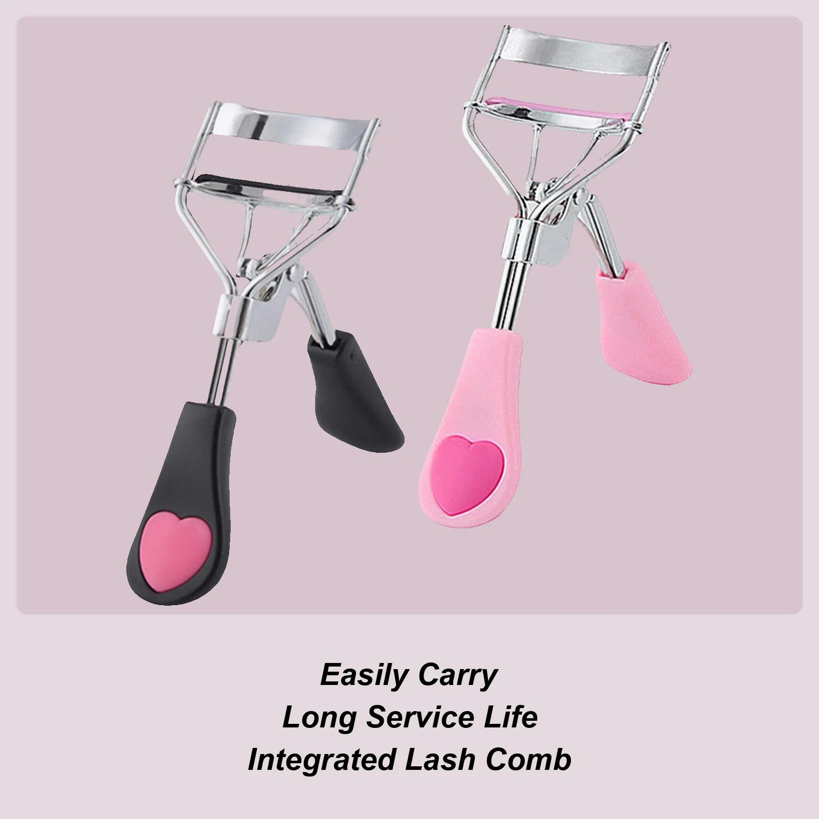 1PCS heart shape Handle Eyelash Curler Tool, Eyelash Curlers With Rubber Strip Replacement Pads, Eyelash Tools. Oasis Select