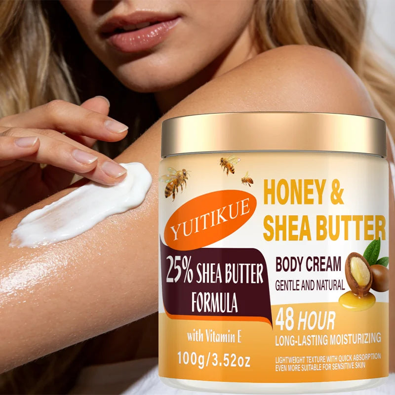 YUITIKUE 25% Shea Butter Cream – 48H Moisture, Honey & Vitamin E