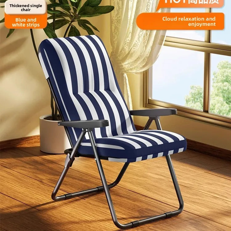 Folding recliner home leisure elderly balcony back chair office lunch break sit and sleep dual-purpose chair Oasis Select LIGHT GRAY
