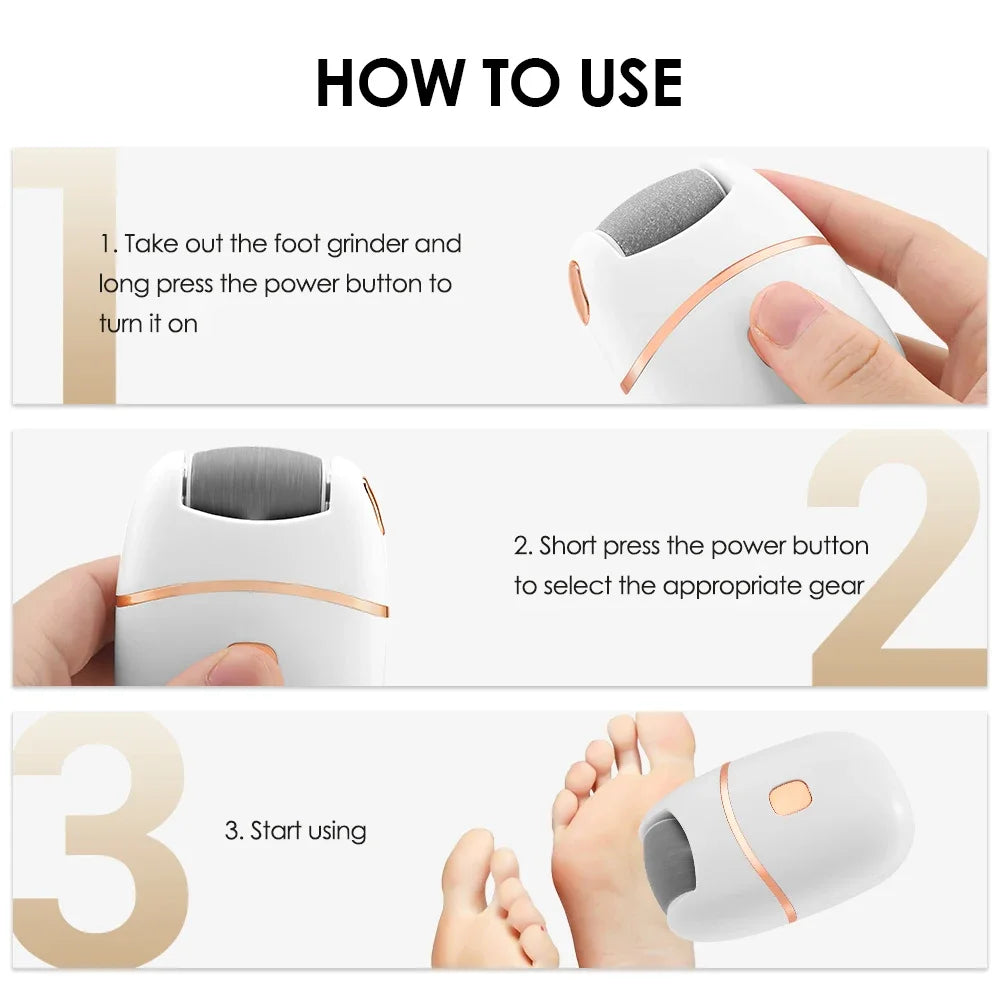Hailicare Electric Foot Grinder USB Rechargeable – 2-Speed