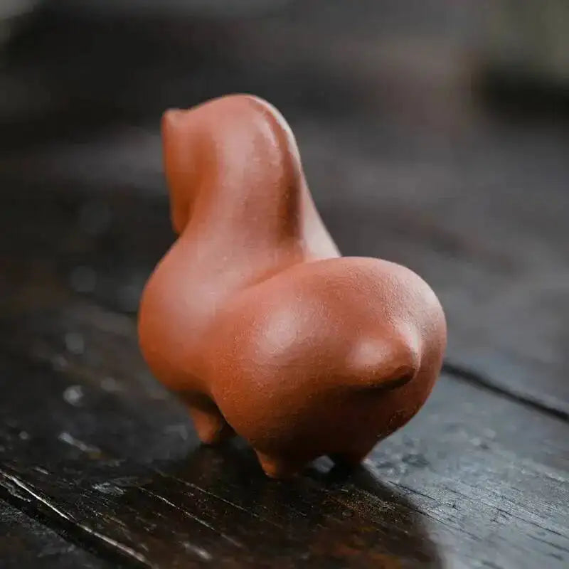 Yixing Zisha Tea Pet Tangma Small Ornament Cartoon Faceless Horse Success Sculpture Tea Set Creative Ceramic Oasis Select