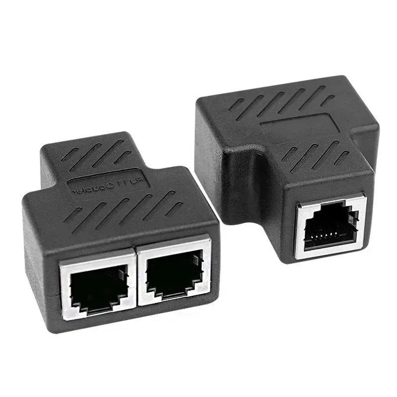1/2/4/6pcs Cable Ethernet Cable Extender Network Connector 1 To 2 Ways Docking Plug RJ45 Splitter Adapters Cables Connectors Oasis Select