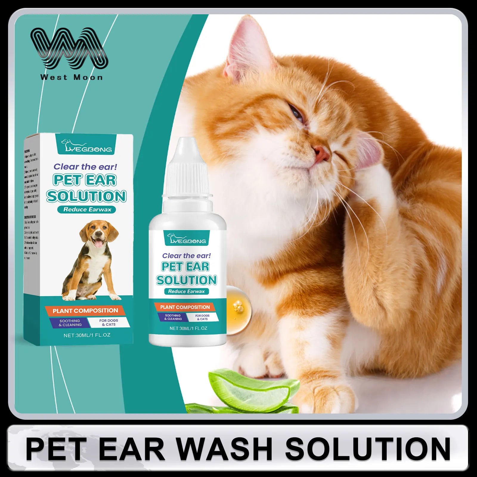 Pet Ear Cleaner Remove Ear Mites Odor Removal Dirt Relieve Itching Reduce Redness Soothing Nourishing Deodorization Pet Ear Care Oasis Select Default Title
