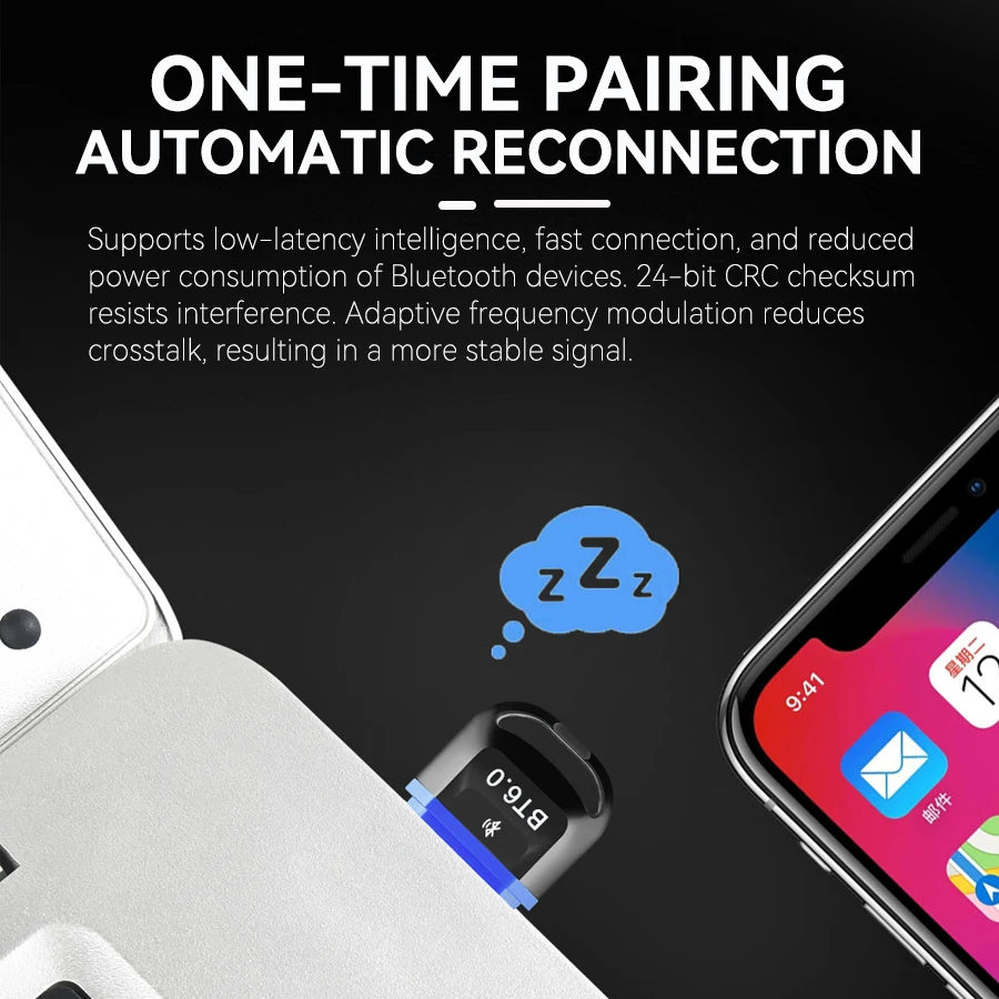 USB Bluetooth 6.0 Adapter For PC Windows 8.1/10/11 USB Bluetooth Transmitter For Wireless Keyboard/Mouse/Headphones/Printers Oasis Select