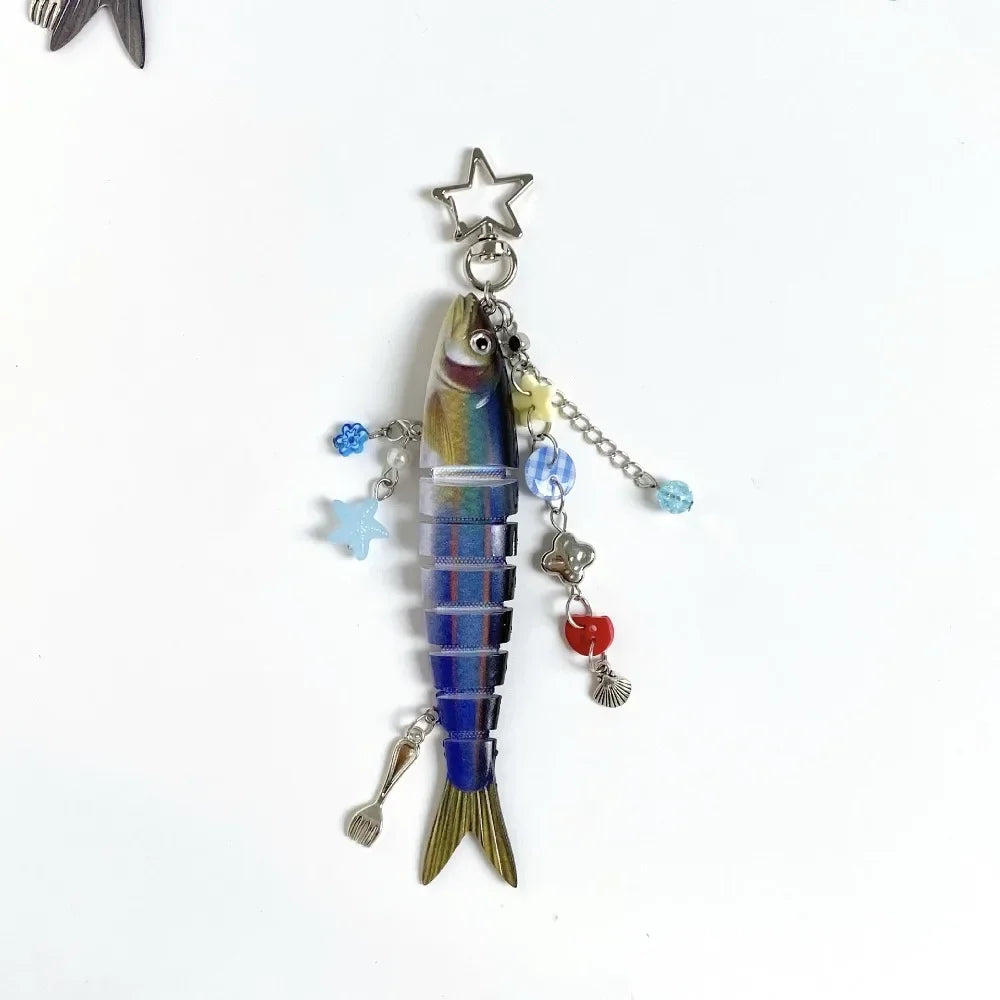 Multi-Jointed Simulation Fish Keychain – Backpack Pendant Gift