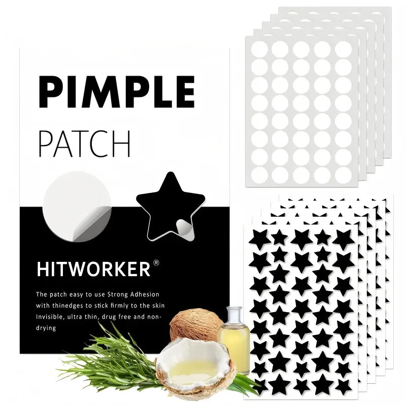 400/800pcs Hydrogel Acne Patch, Black Star and Round Cover Acne Patch, a skin care gift for men and women on Valentine's Day Oasis Select