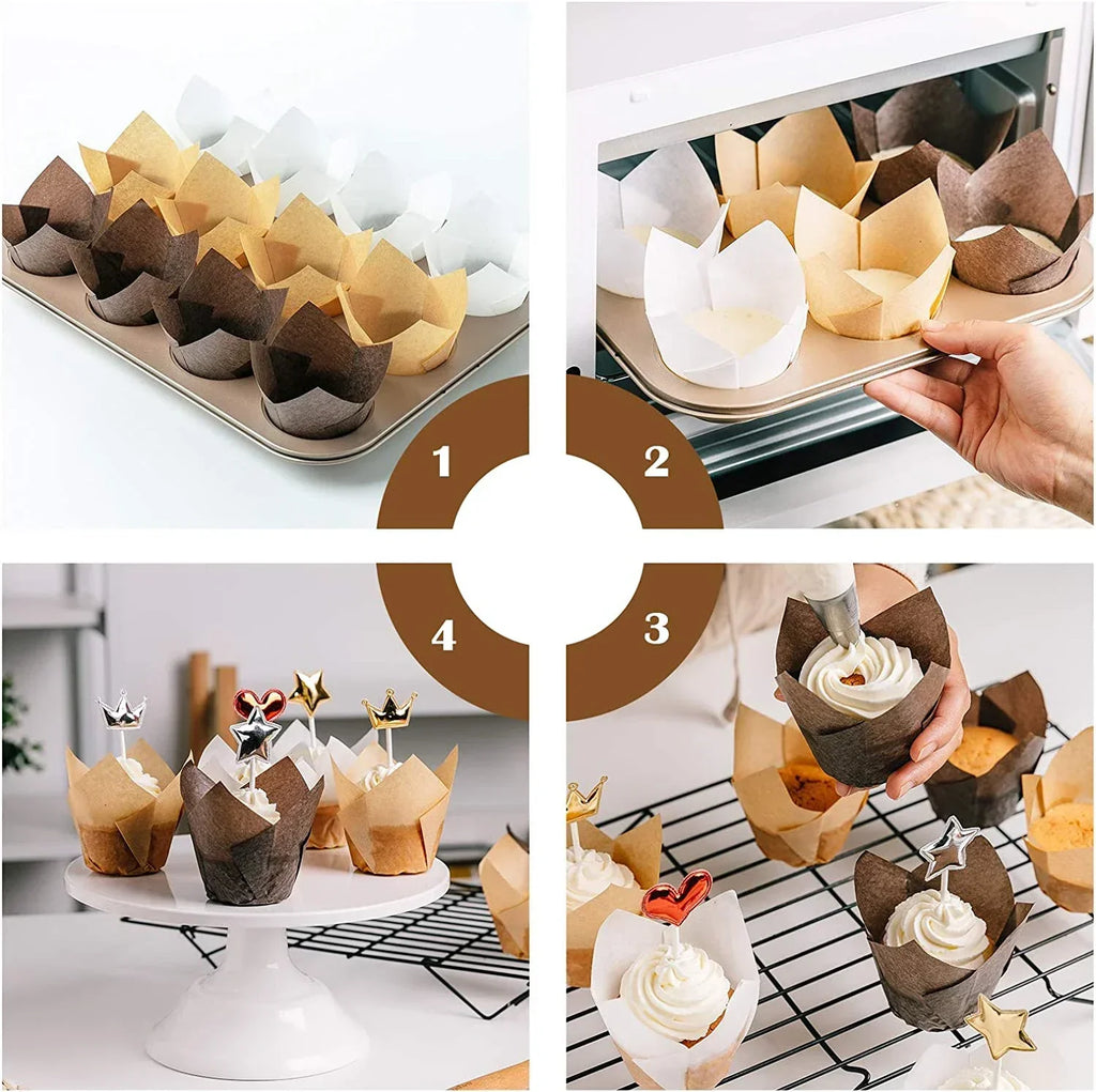 Cupcake Liners Muffin Liners Holders for Baking Cups Cupcake Wrappers in Standard Size Classic Parchment Paper Cupcake Liners Oasis Select