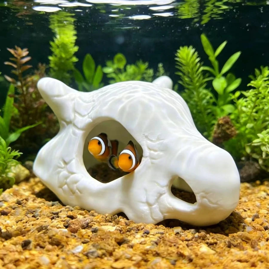 Fish Tank Anime Style Skull Decoration Ocean Display Submerged Decoration Fish Shrimp Shelter Aquarium Safe Home Decorations Oasis Select