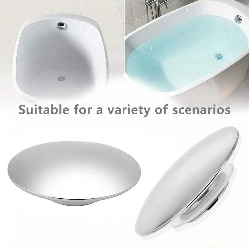 1Pcs Push Button Waste Sink Plug Click Clack Alloy Drain Stopper Silver 66mm Basin PopUp Cap Replacement Part for Bathroom Sink Oasis Select