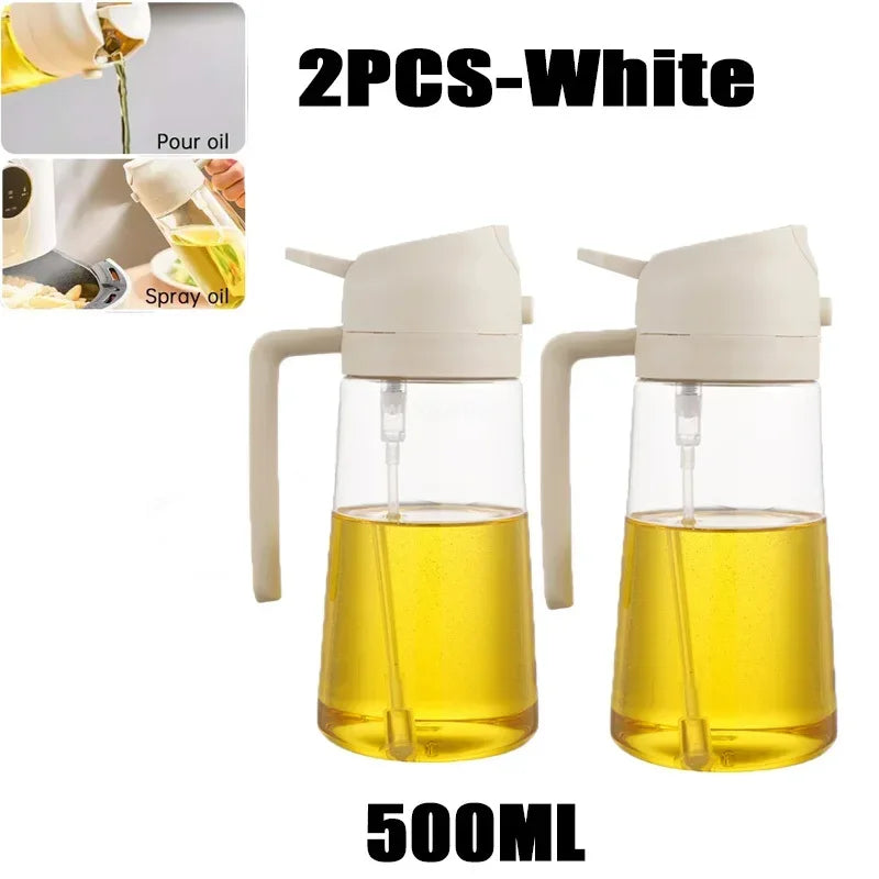 Plastic Kitchen Barbecue Cooking Spray Oil Pepper Spray Vinagrera Liquid Pimentee Oil Olive Oil Dispenser Soy Sauce Container Oasis Select 2PCS-white