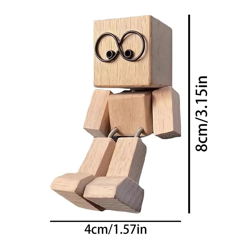 Shaking Feet Wooden Doll Car Dashboard Decoration Car Accessories Sculpture Decor for Sedan Truck SUV RV Living Room Home Oasis Select C