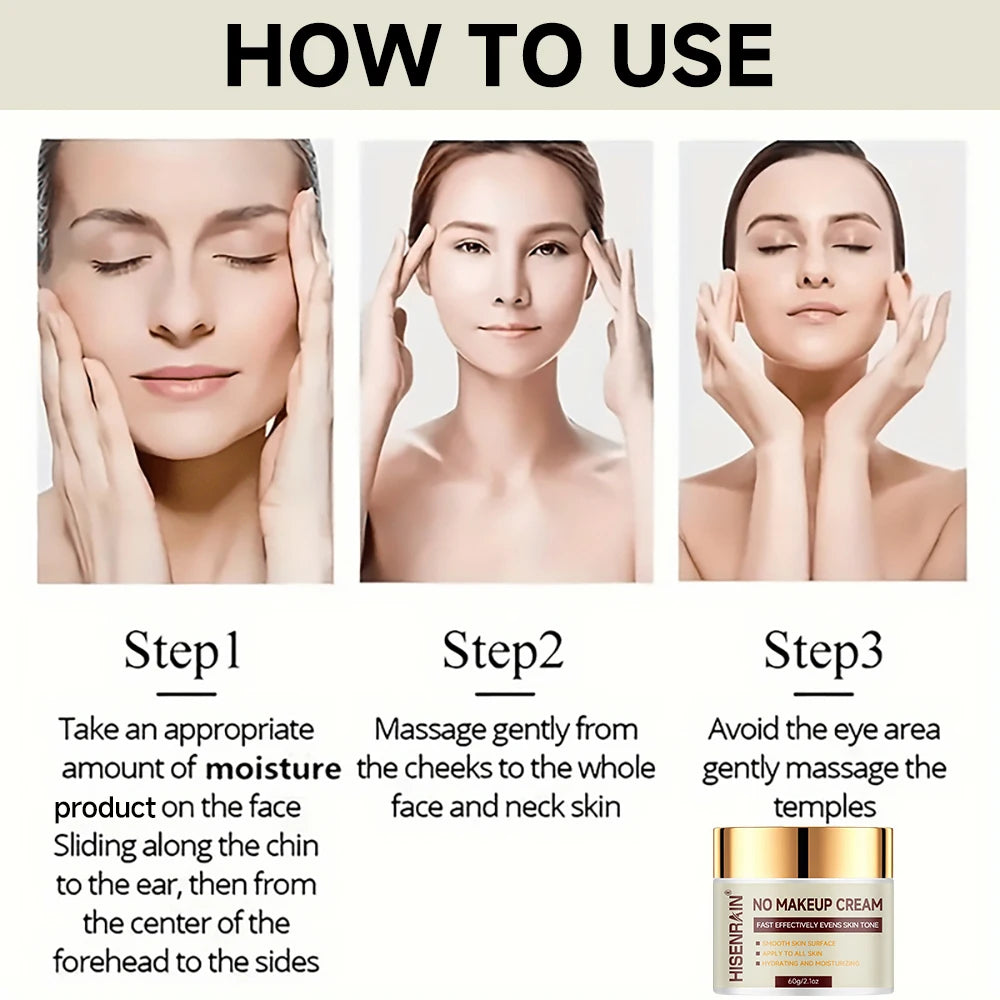 HISENRAIN Hyaluronic Acid & Glycerin BB Cream - Hydrating Tone-Up Moisturizer for Natural Glow & Smooth Skin. Oasis Select