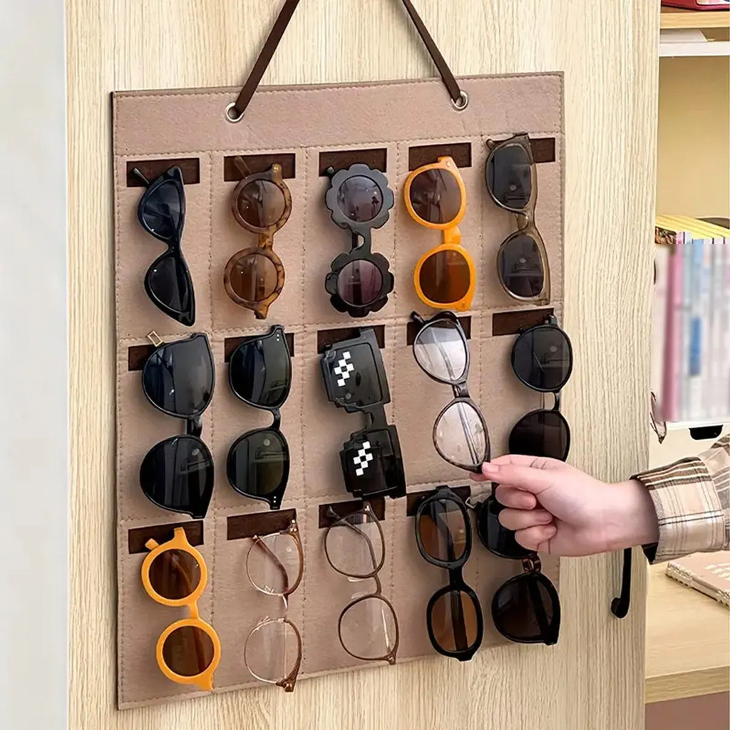 1pc Foldable glasses hanging bag, sunglasses storage rack, wall mounted sunglasses storage bag, glasses display rack Oasis Select
