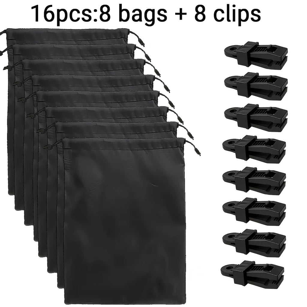 4/8/16/24pcs Windproof Outdoor Door Curtain Weighted Bag Clip, Bow Porch, Terrace, Patio, Gazebo, Porch, Courtyard Essential Oasis Select 16pcs-8bags 8Clips Other