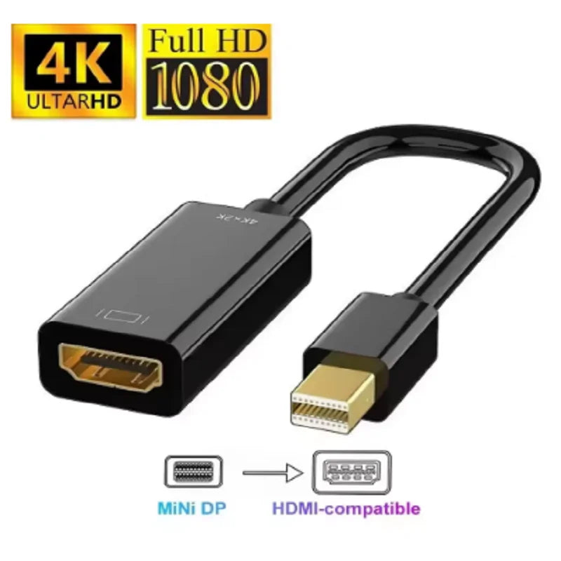 Mini DP DisplayPort to HDMI-compatible Adapter Cable 4K Mini DP to HDMI HDTV Female Converter Compatible for MacBook Air/Pro Oasis Select 4K