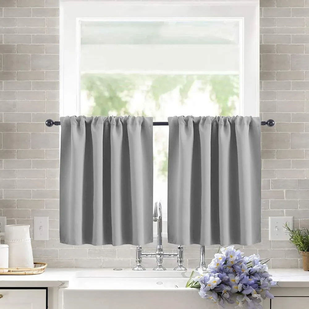 Short Tier Curtains | Half Window Panel – Light Filtering