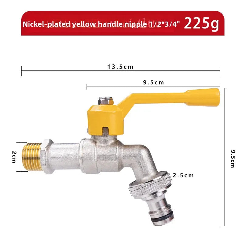 Brass Water Faucet Garden Tools 1/2" inside & outside Easy Turn On/Off Lever Handle Watering Supply Ball Valve Oasis Select B