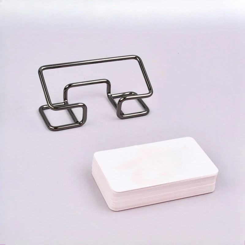 Metal Business Card Holder Display Rack Black Wire Desk Organizer For Office Home Desktop Storage Accessories Name Oasis Select